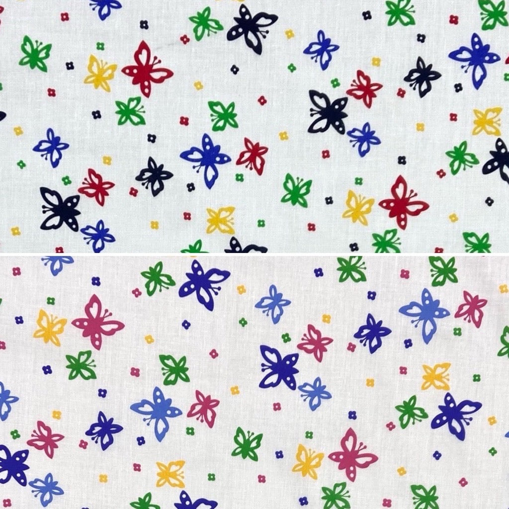 Multicoloured Butterflies Polycotton Fabric - Pound Fabrics