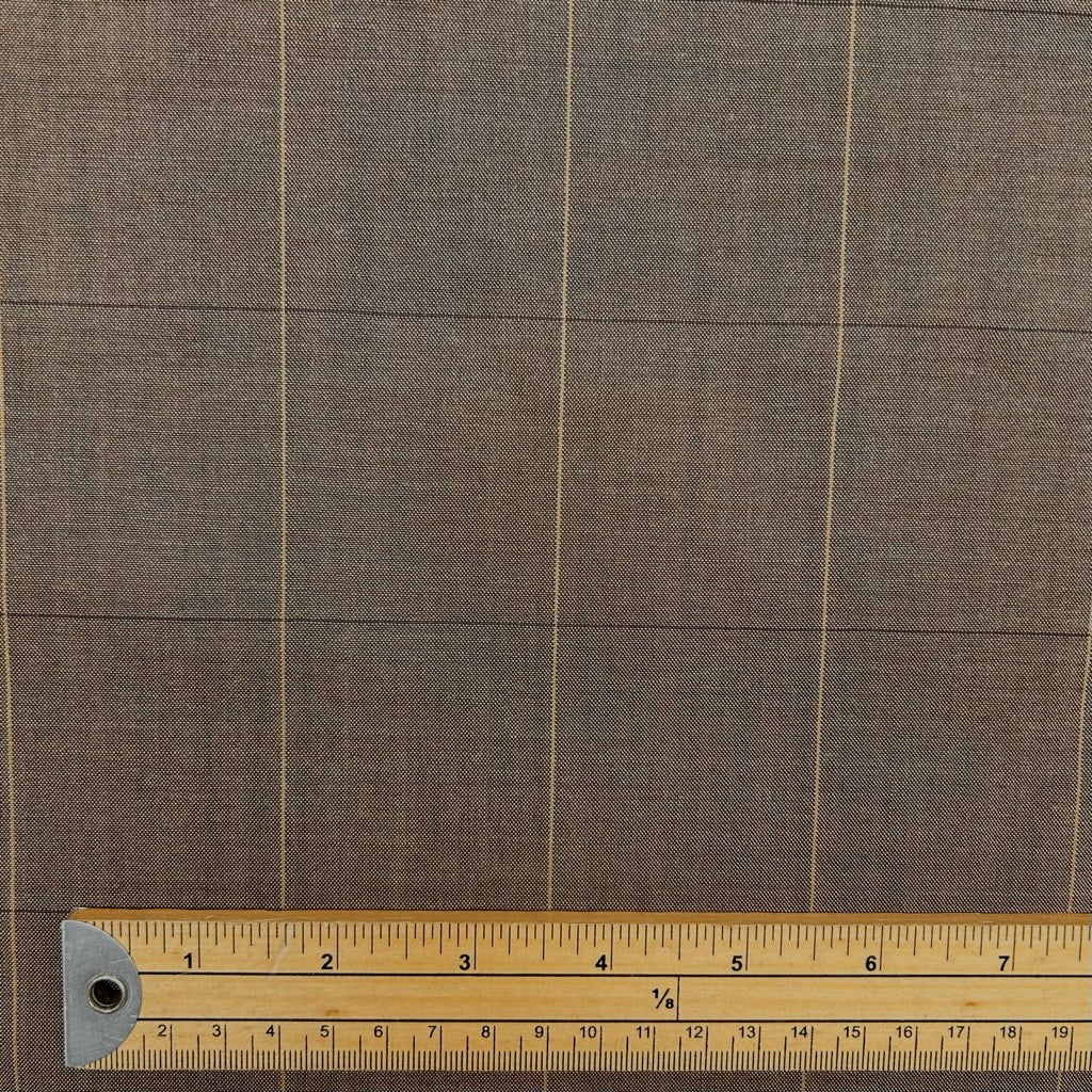 Brown Check Wool Suiting Fabric