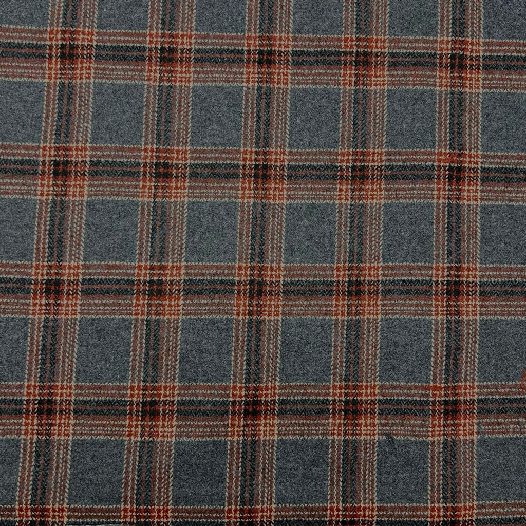 Retro Check Wool Blend Fabric