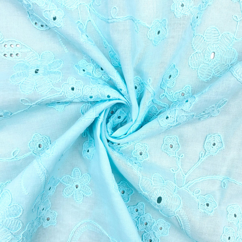 Floral Perfection Embroidered Cotton Fabric