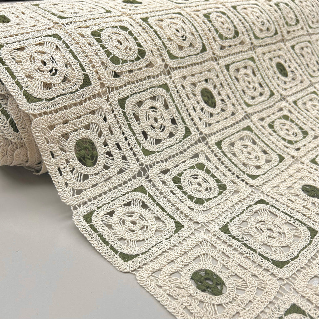 Retro Bloom Crochet Lace Fabric