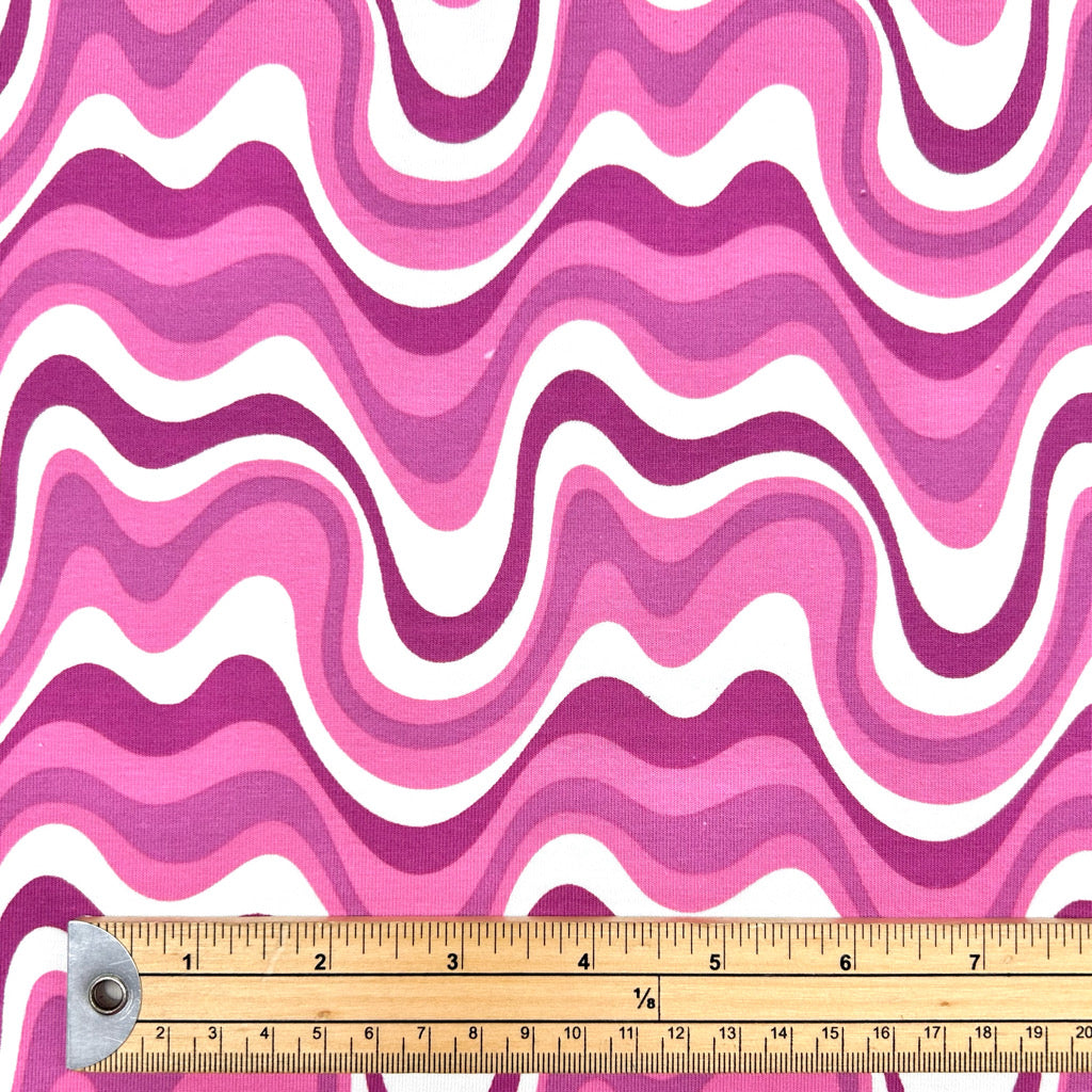 Pink Wave Cotton Jersey Fabric
