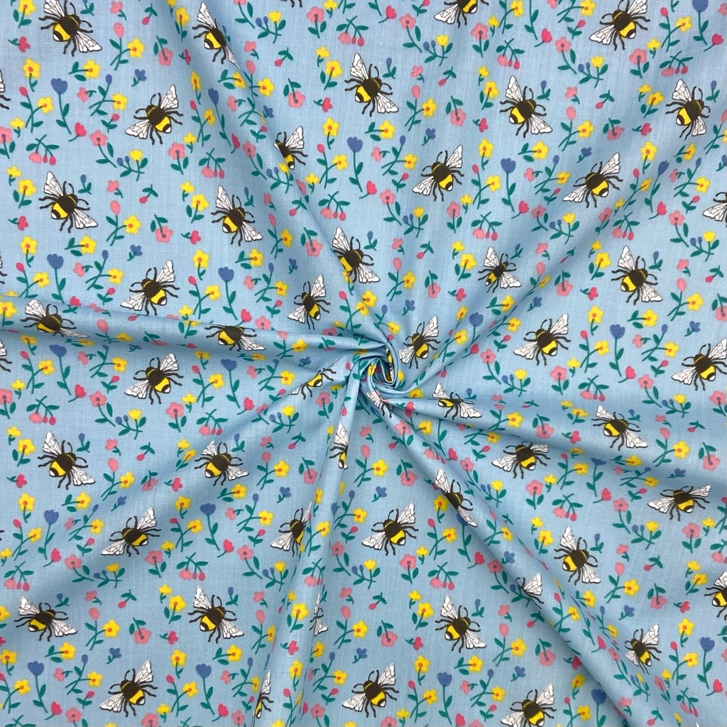 Bumblebees Polycotton Fabric