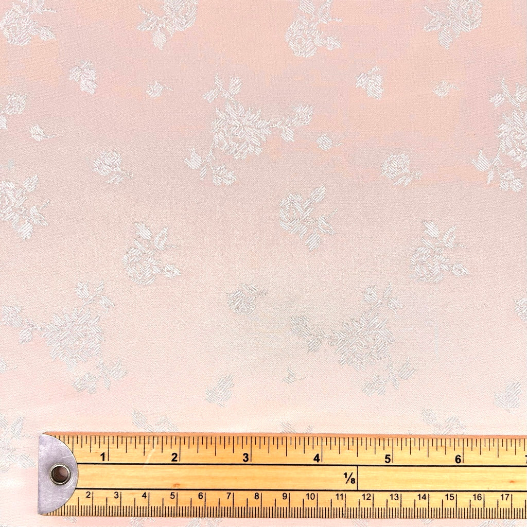 Blush Meadow Jacquard Satin Fabric
