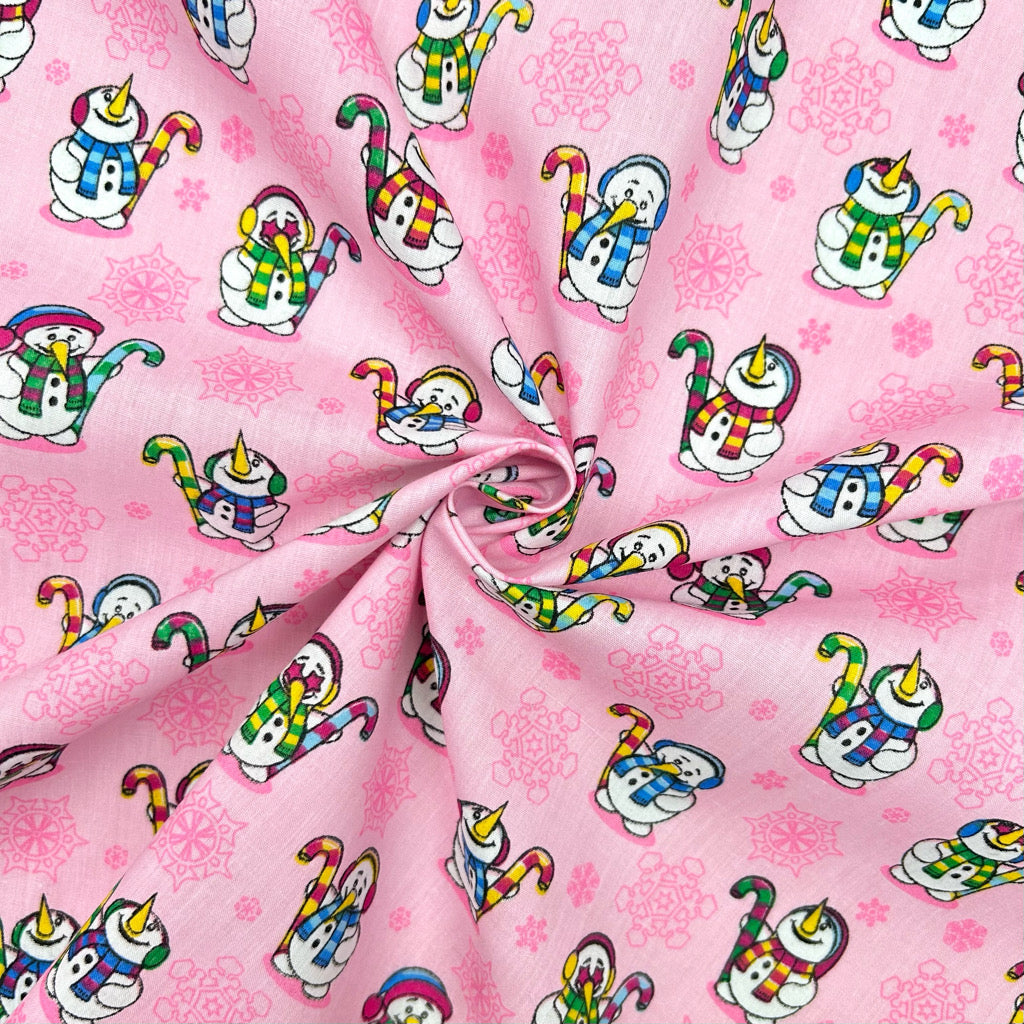 Snowman Scatter Polycotton Fabric