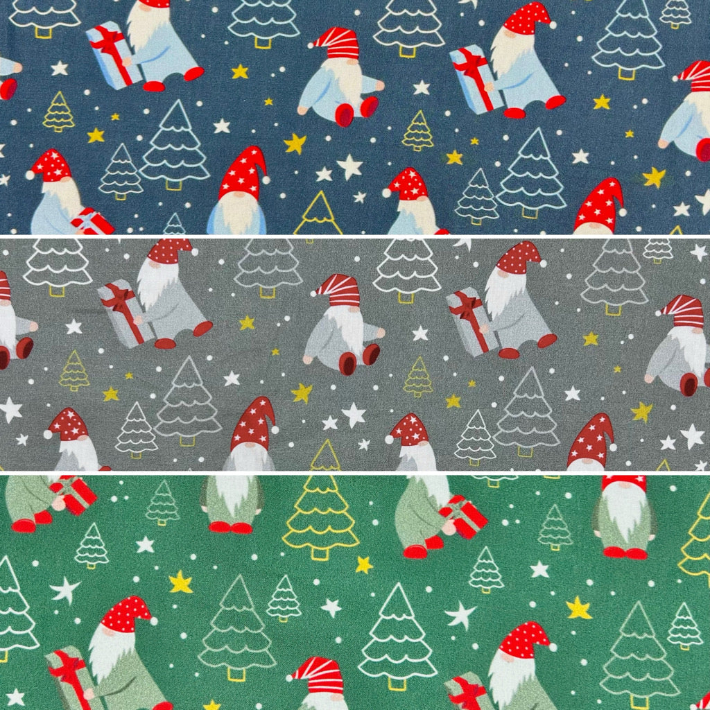 Gifts and Gnomes Christmas Cotton Fabric