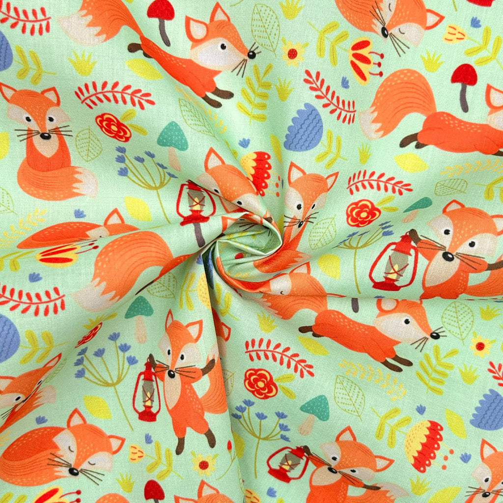 Fox Friends Polycotton Fabric