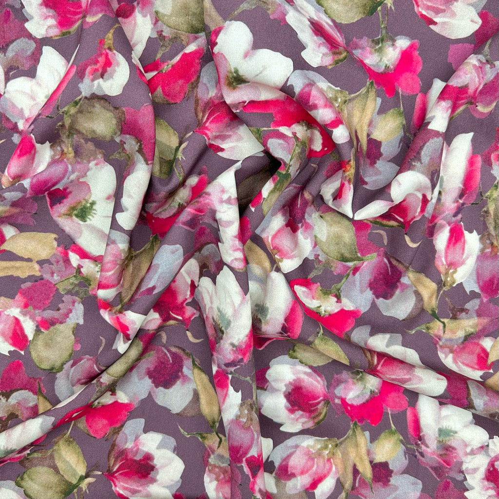 Dusky Blossom Viscose Fabric