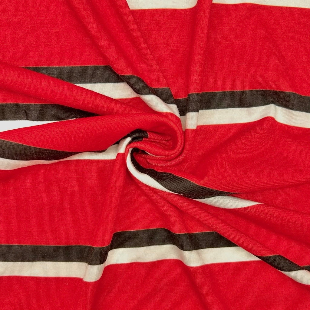 Special Offer Red Stripe Jersey Fabric - 5m Pre-cut