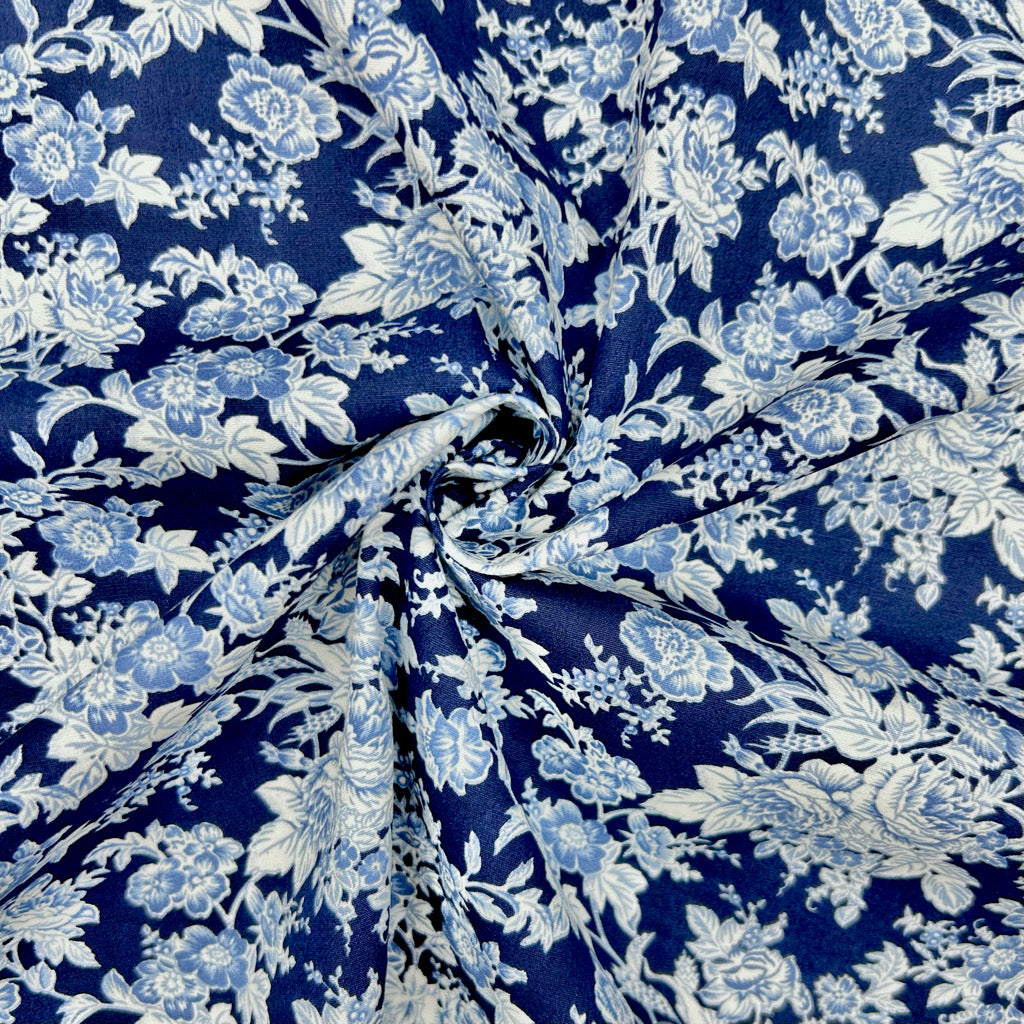 Heritage Blossom Rose & Hubble Cotton Poplin Fabric