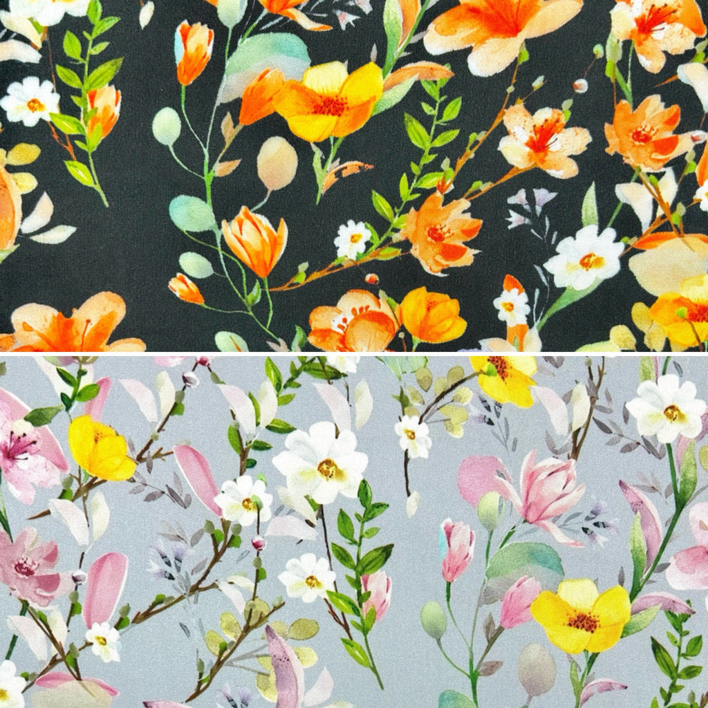 Misty Florals Viscose Twill Fabric - Seconds