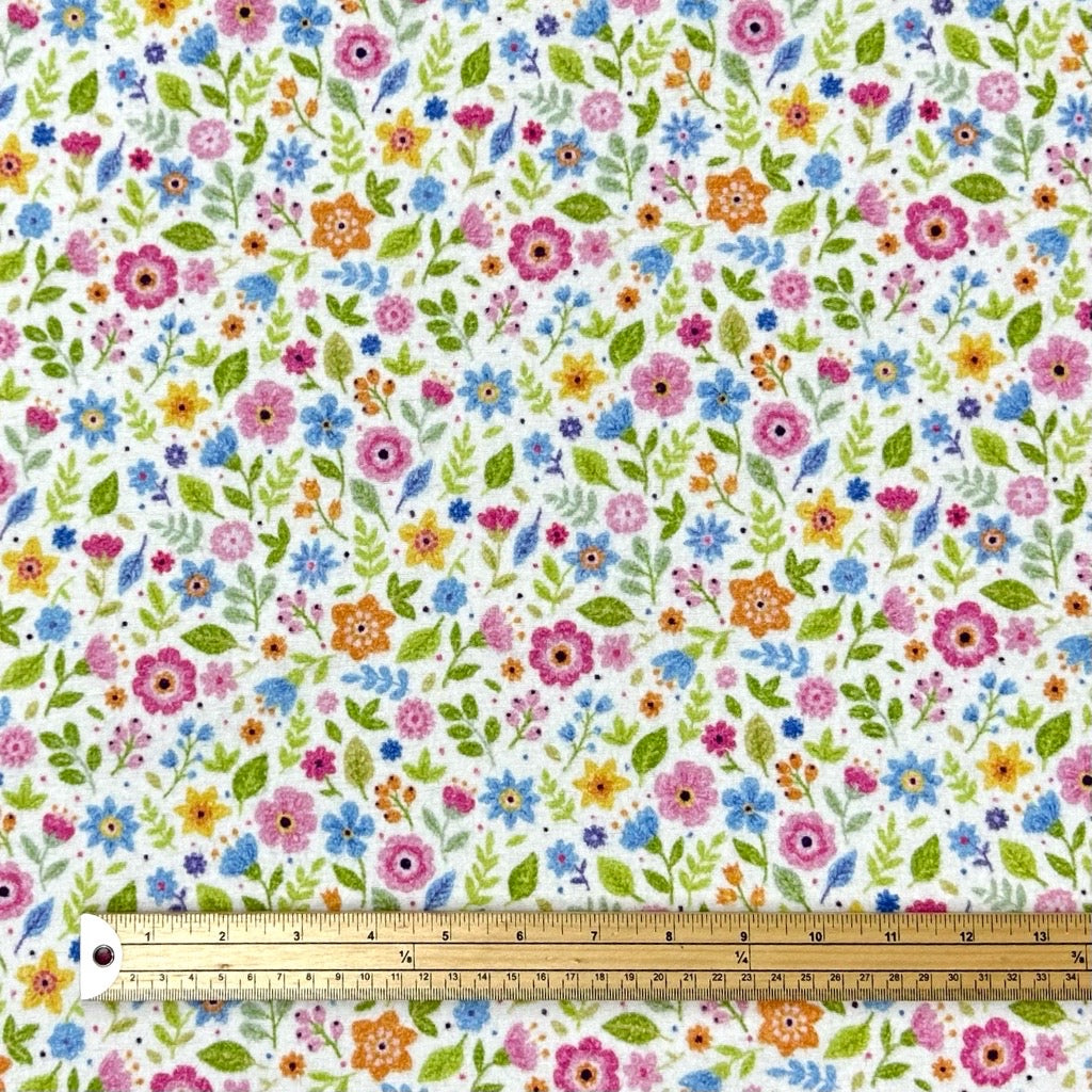 Meadow Bloom Brushed Cotton Fabric - Pound Fabrics