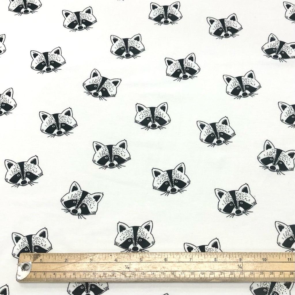 Racoons on Ivory Organic Sweatshirt Fabric - Pound Fabrics