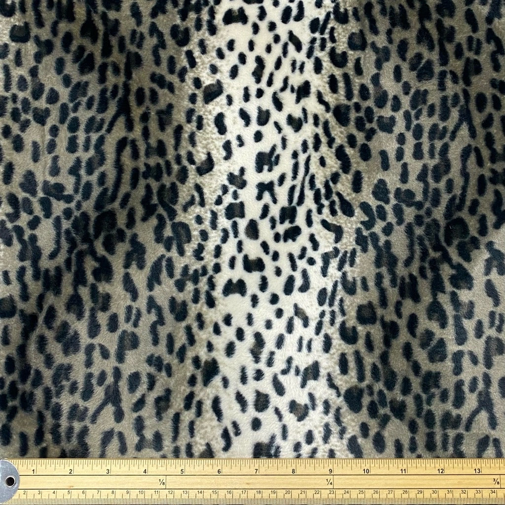 Snow Leopard Print Velboa Fabric