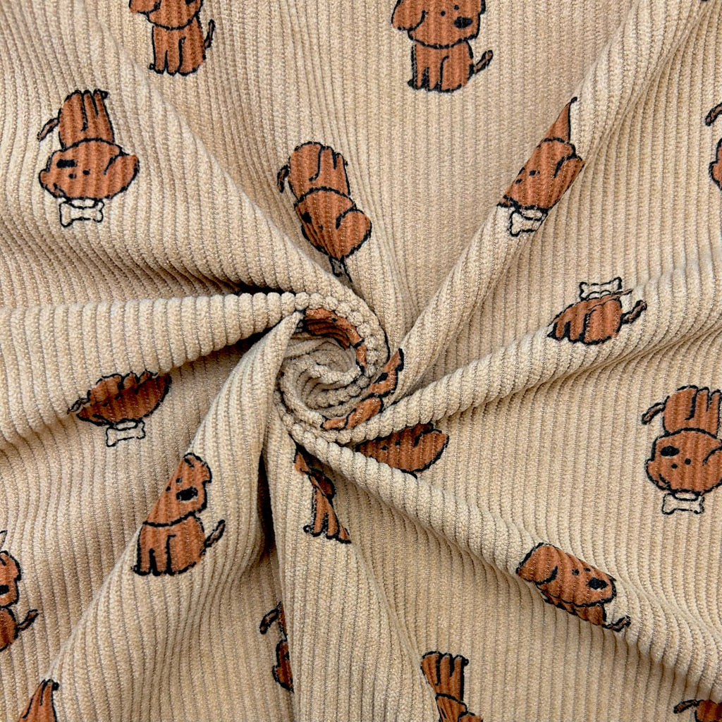 Dog Love Stretch Corduroy Fabric