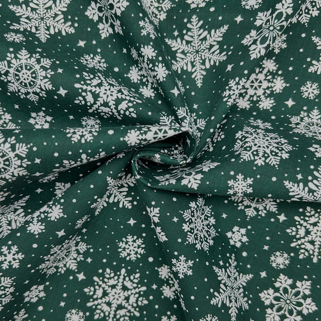 All Over Snowflakes Polycotton Fabric