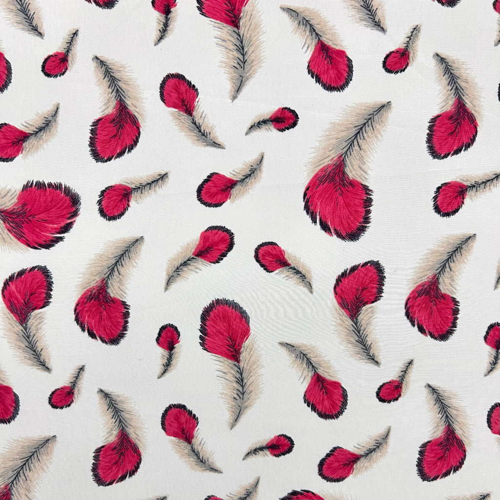 Floating Feathers Polyester Fabric