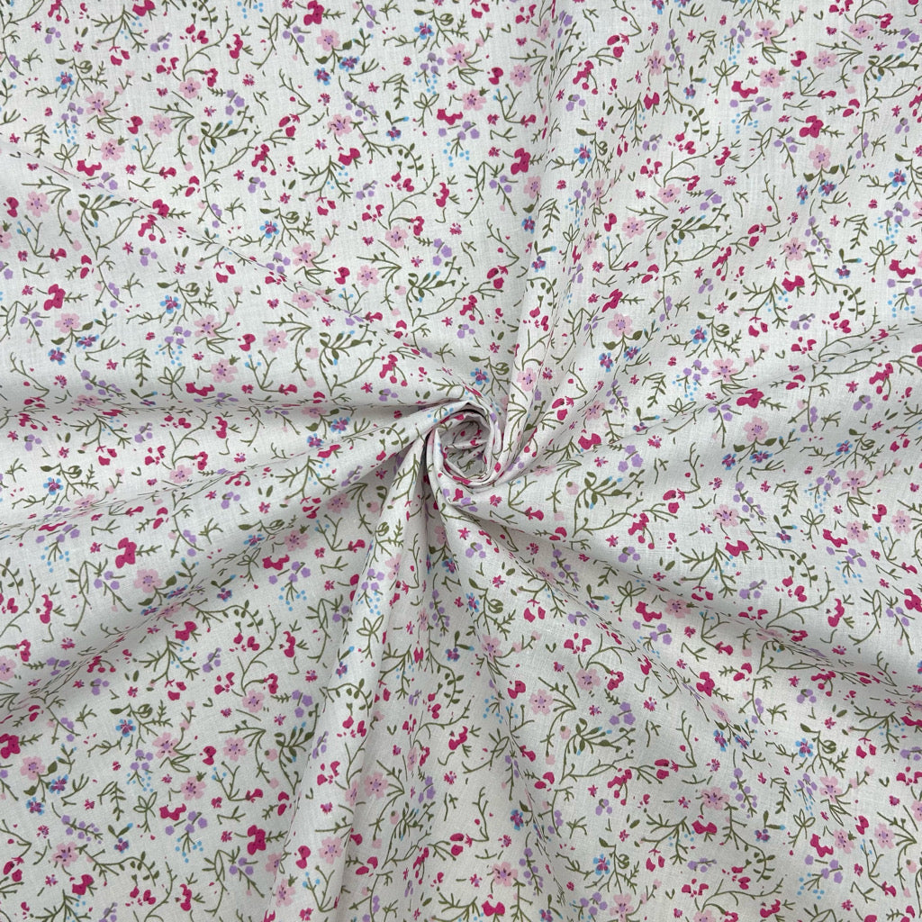 Floral Field Polycotton Fabric
