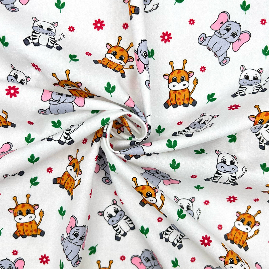 Baby Safari Rose & Hubble Cotton Poplin Fabric