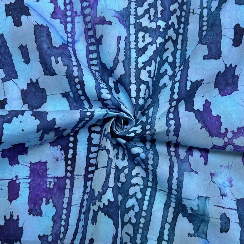 Abstract Printed Stripes Cotton Batik Fabric – Pound Fabrics