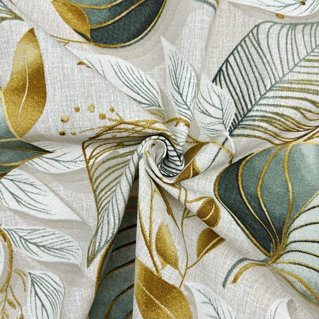 Elegant Leaf Print Water Resistant Fabric - Pound Fabrics