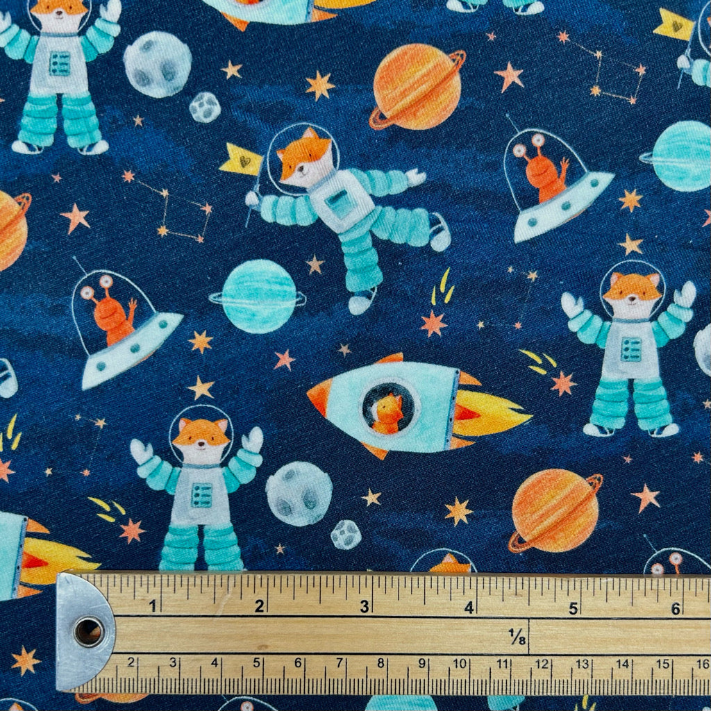 Little Astronauts Organic Cotton Jersey Fabric - Little Johnny