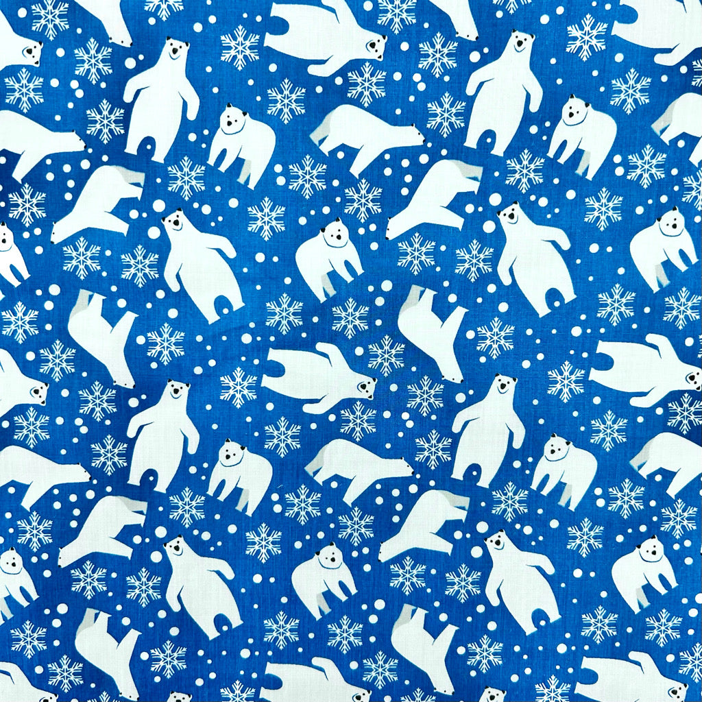 Snowflake Bears Polycotton Fabric