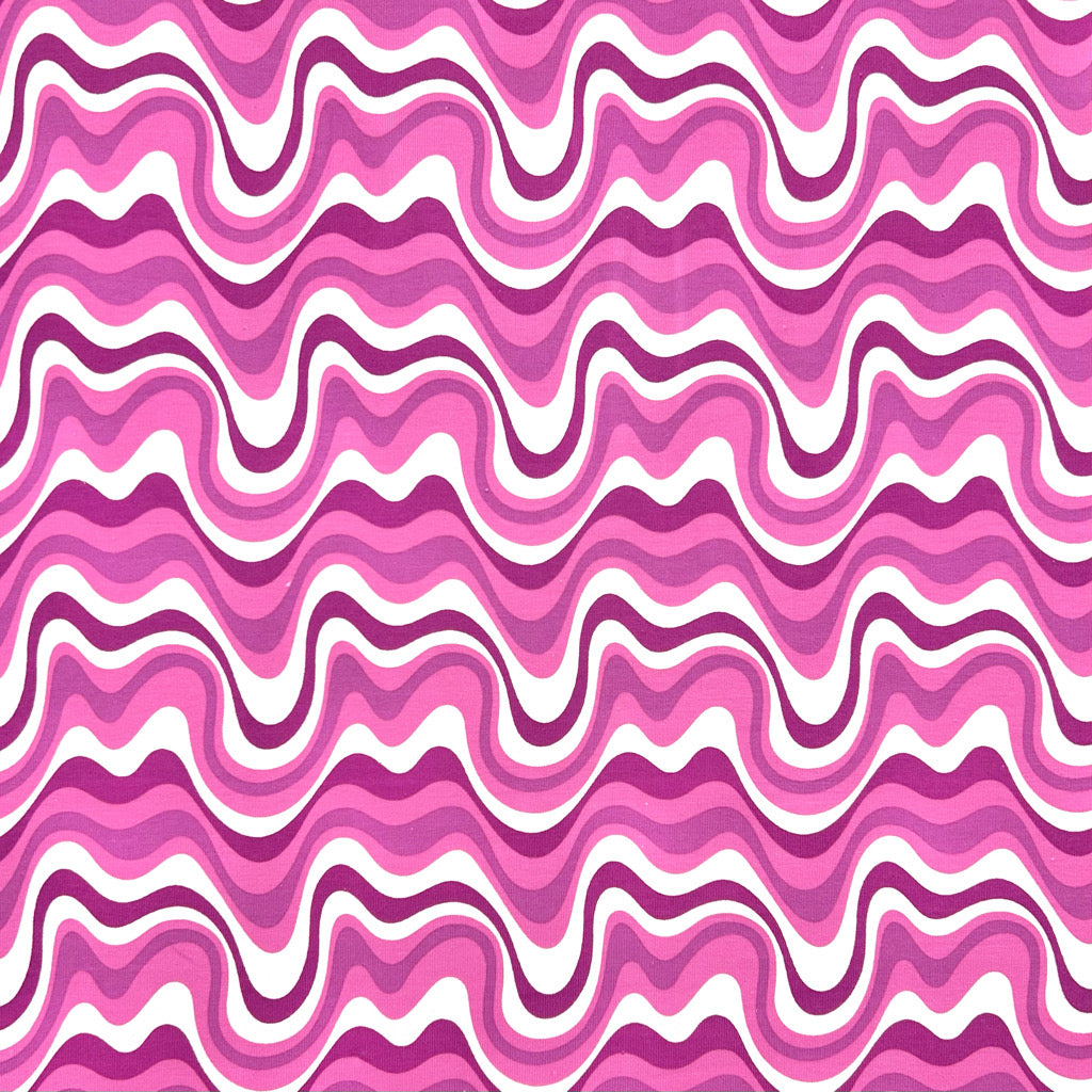 Pink Wave Cotton Jersey Fabric
