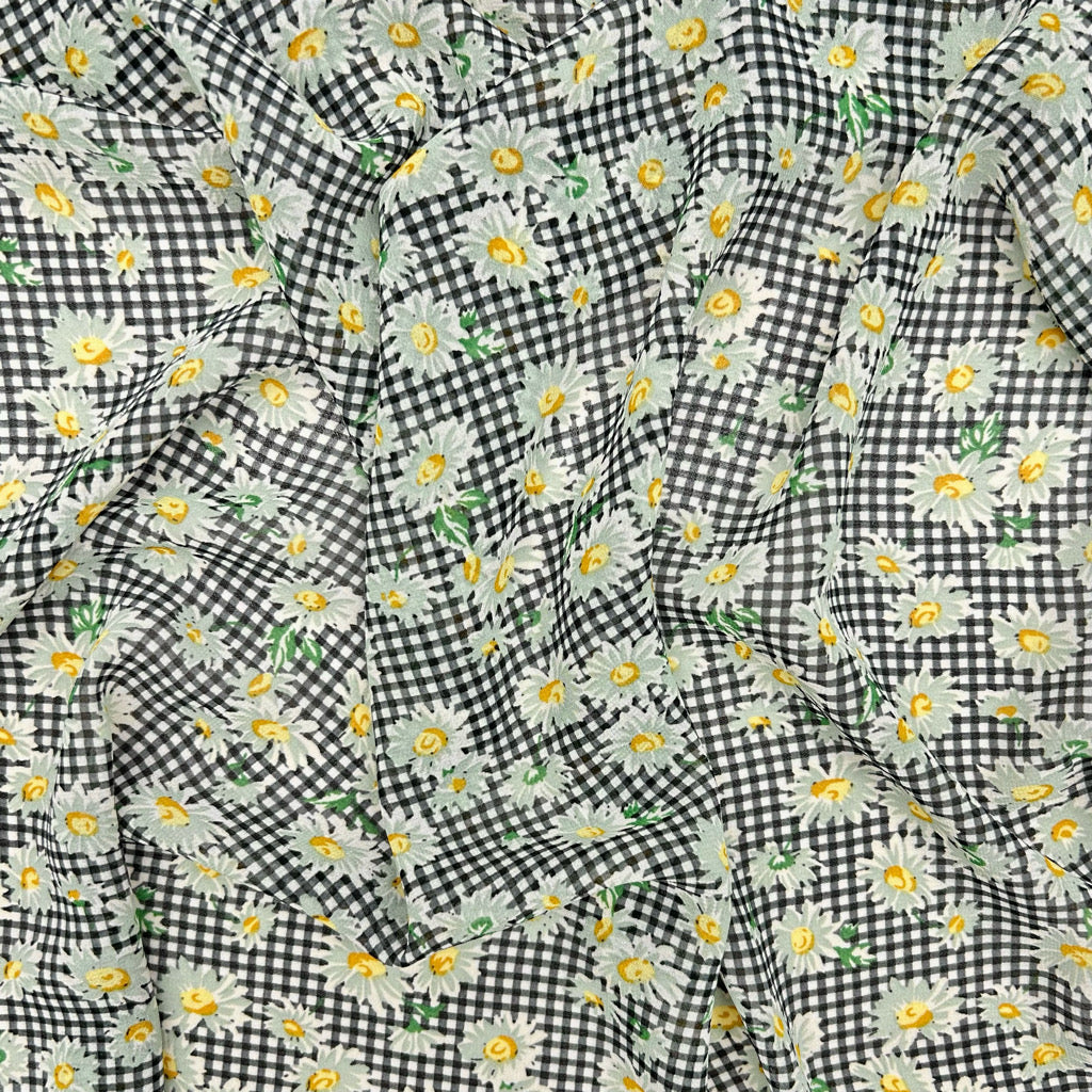 Daisy Check Chiffon Fabric
