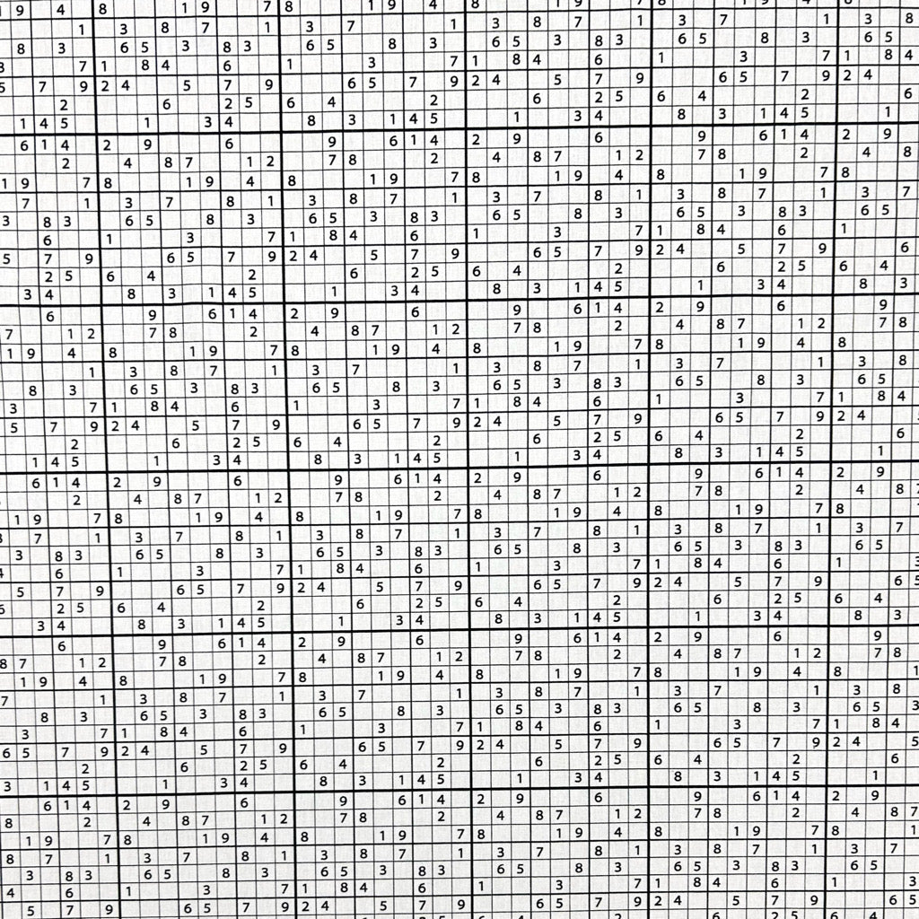 Number Puzzle Cotton Poplin Fabric