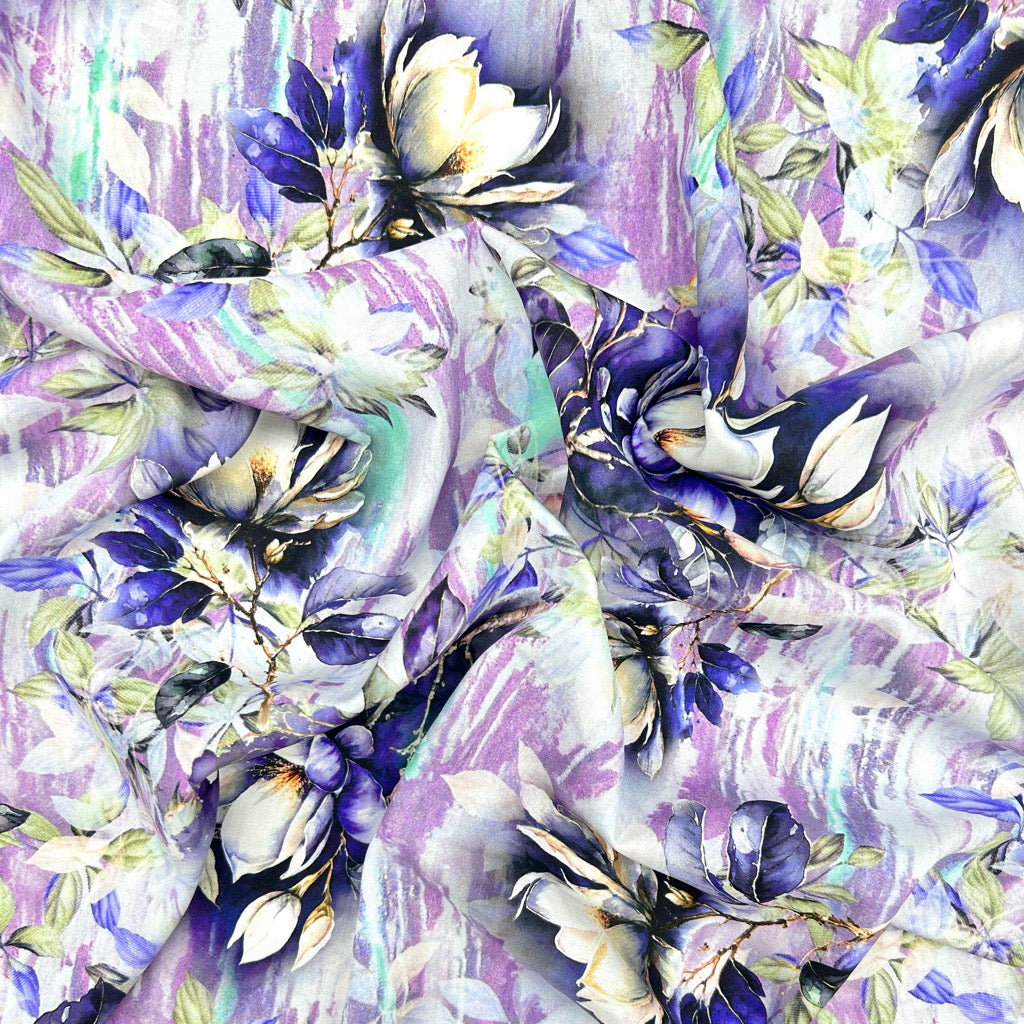 Layered Blossom Viscose Poplin Fabric