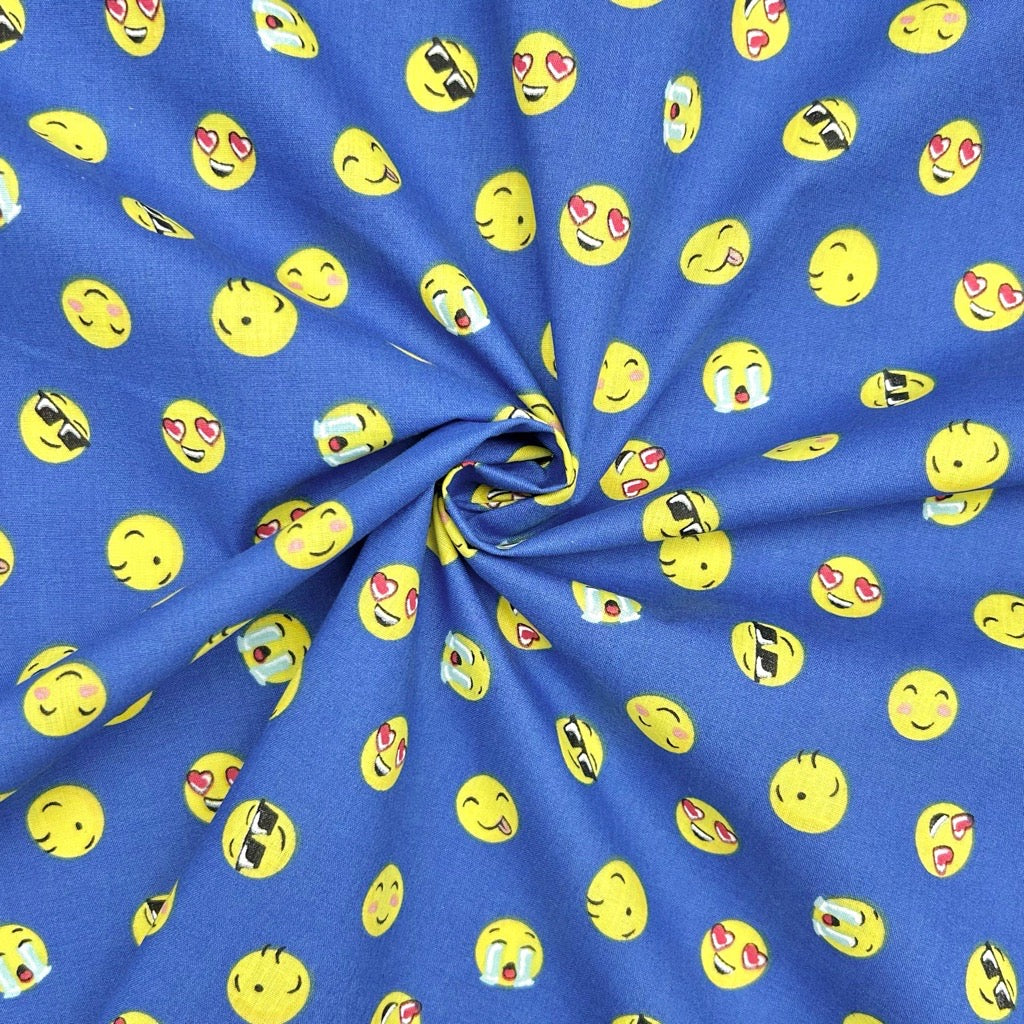 Fun Faces Polycotton Fabric