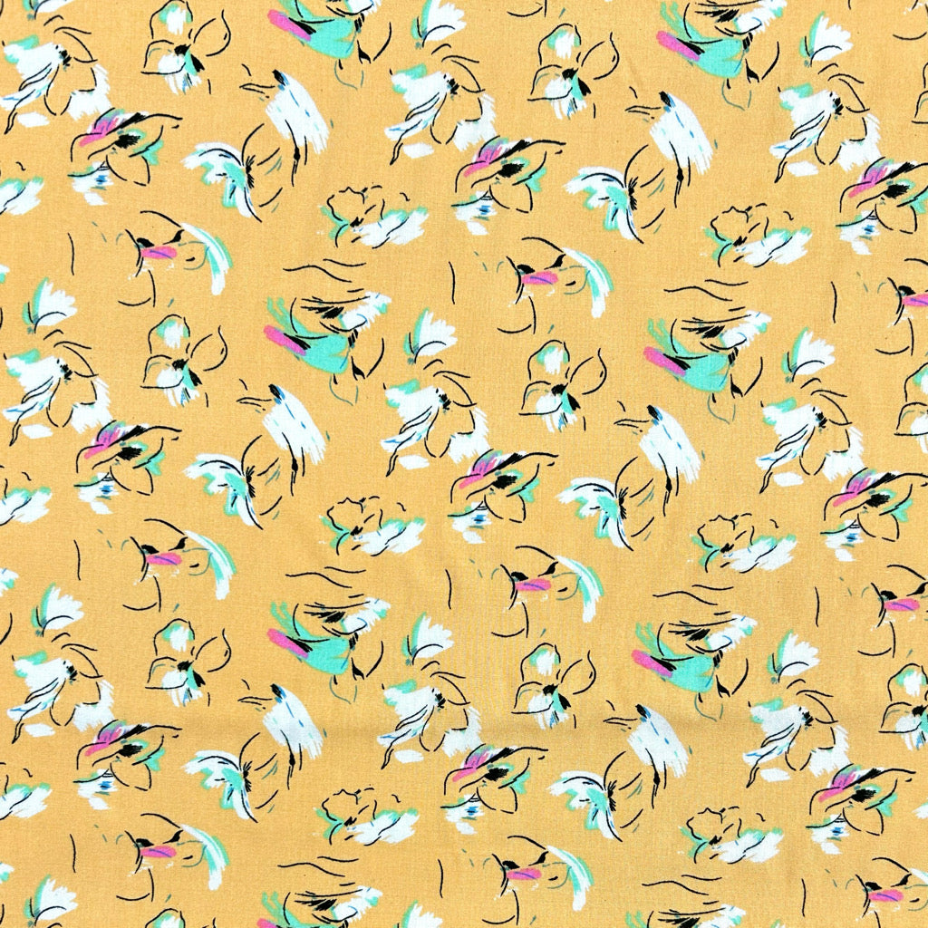 Artistic Floral Viscose Fabric