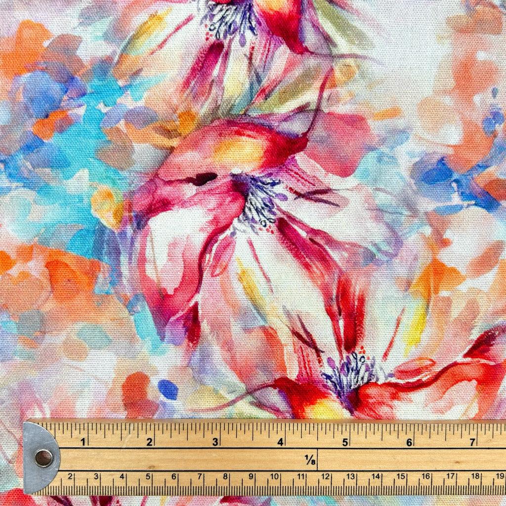 Floral Motion Linen Viscose Fabric
