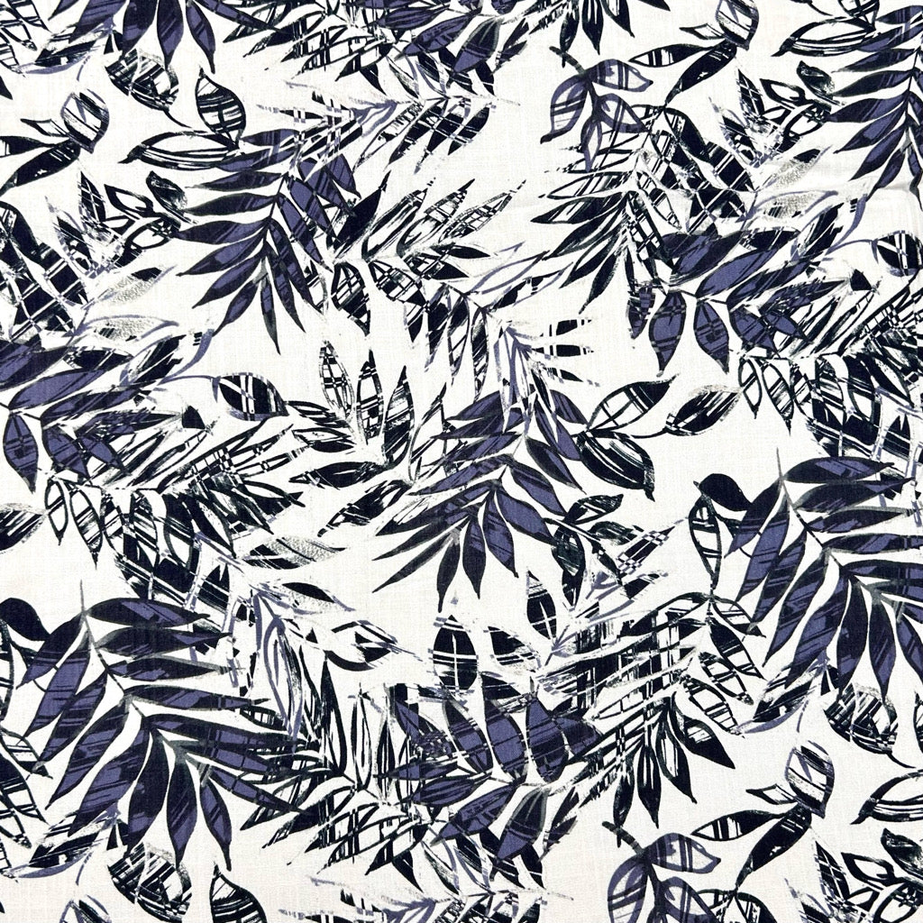 Botanical Canopy Stretch Linen Mix Fabric