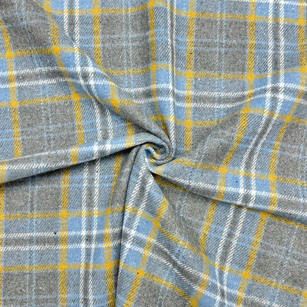 Tartan Check Wool Blend Fabric - Pound Fabrics