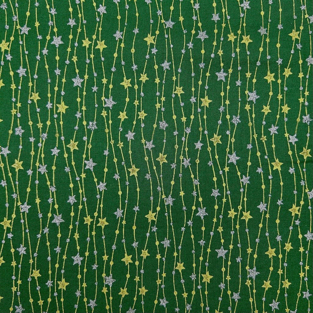 Hanging Stars Christmas Cotton Fabric