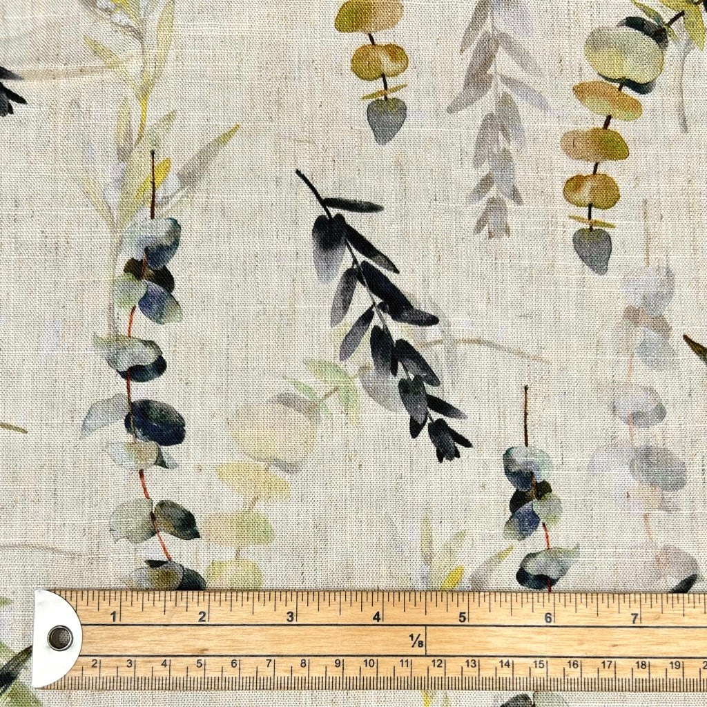 Natural Leaves Linen Viscose Fabric