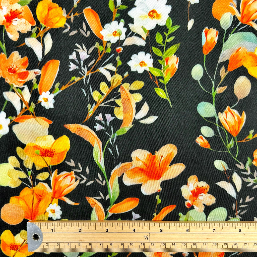 Misty Florals Viscose Twill Fabric - Seconds