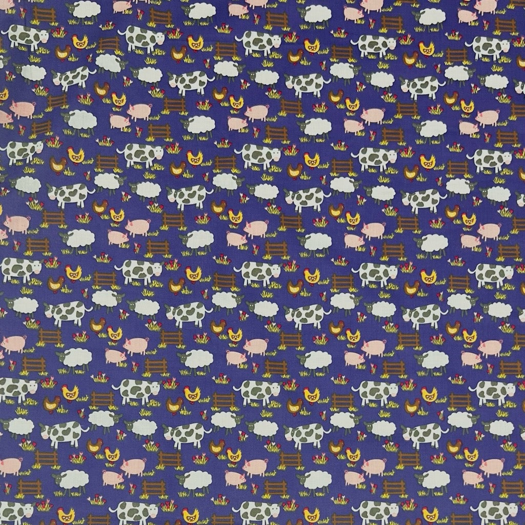 Farm Animals Polycotton Fabric - Pound Fabrics