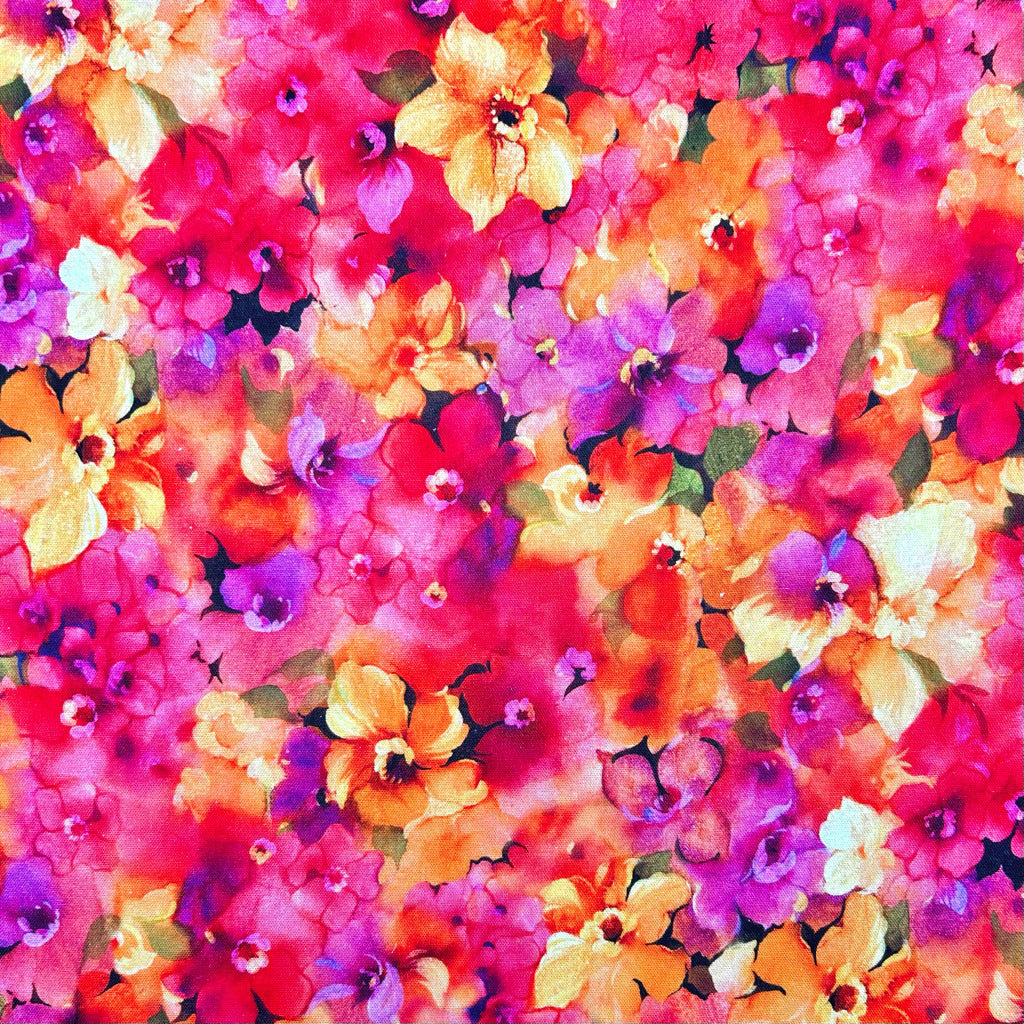 Flower Fusion Linen Viscose Fabric