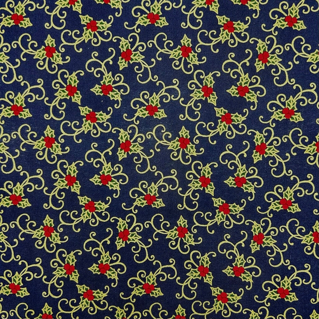Festive Vine Christmas Cotton Fabric