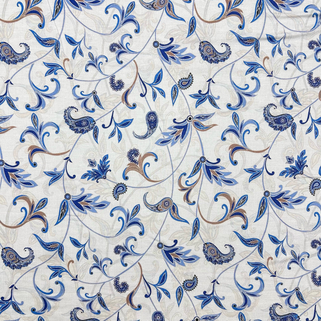 Paisley Harmony Bamboo Linen Blend Fabric