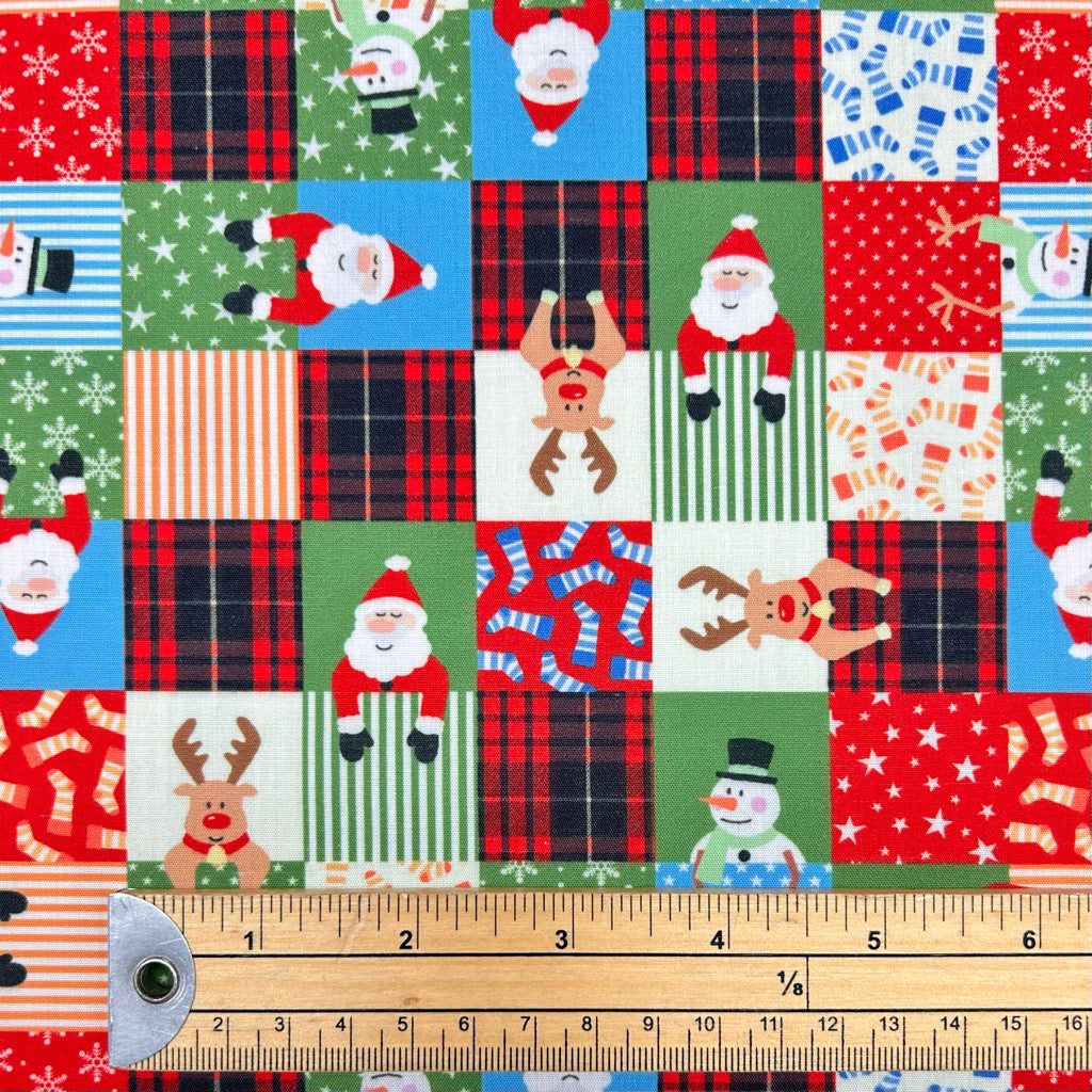 Festive Blocks Polycotton Fabric