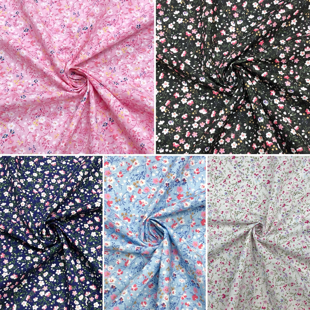 Floral Field Polycotton Fabric