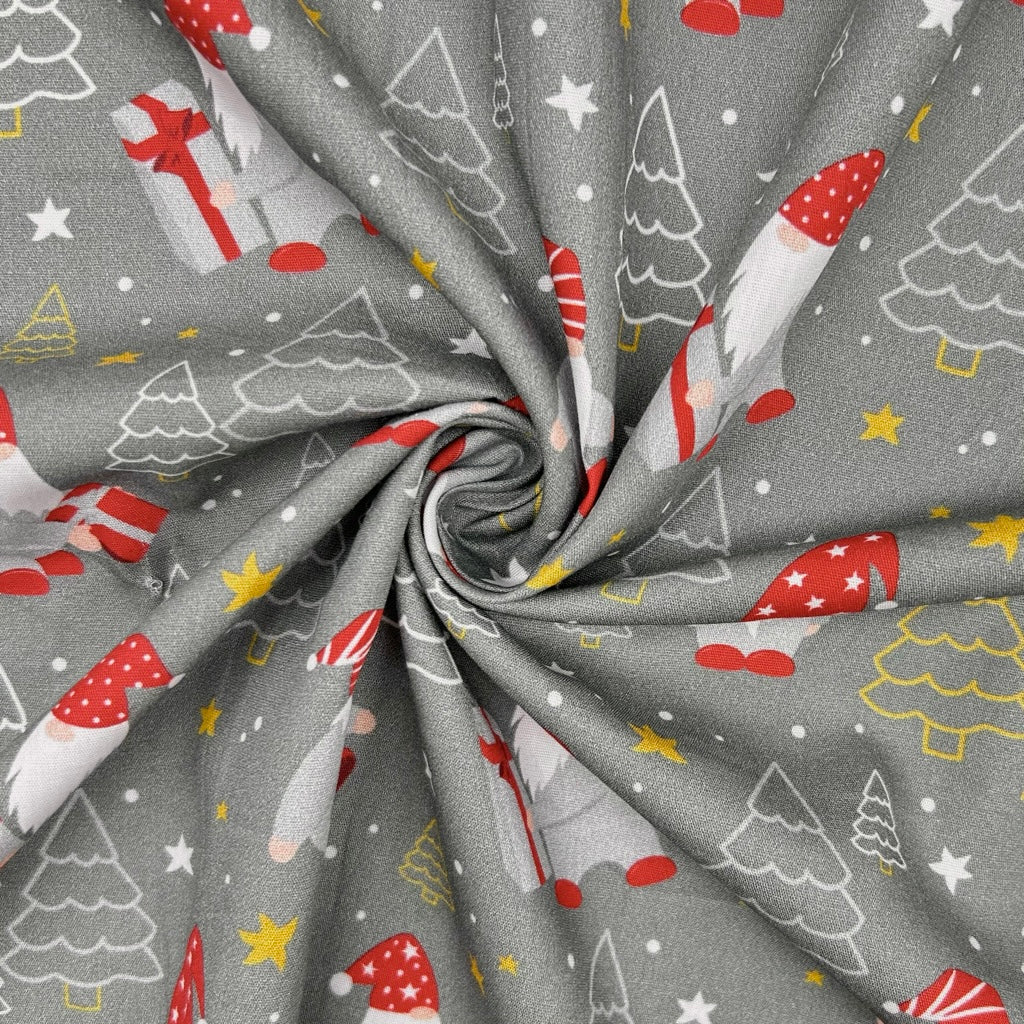 Gifts and Gnomes Christmas Cotton Fabric
