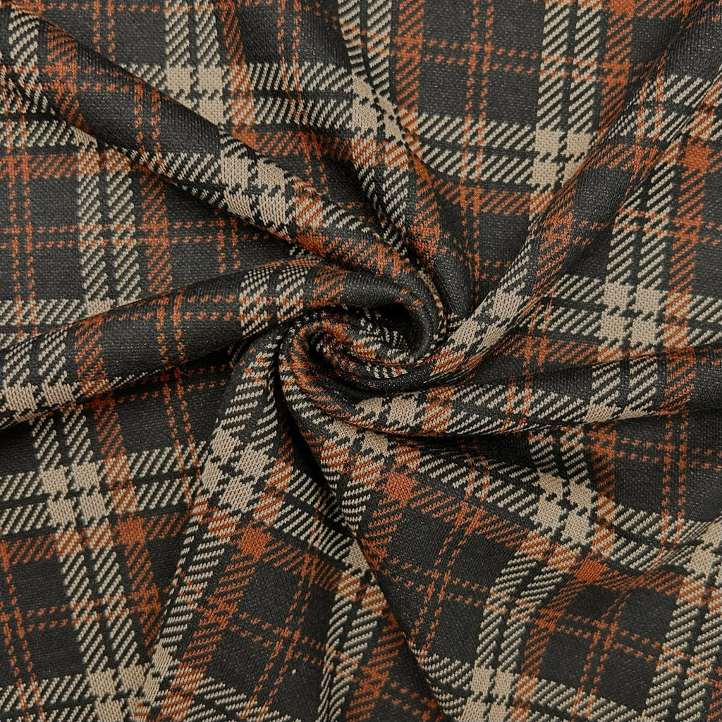 Autumn Check Knit Jersey Fabric