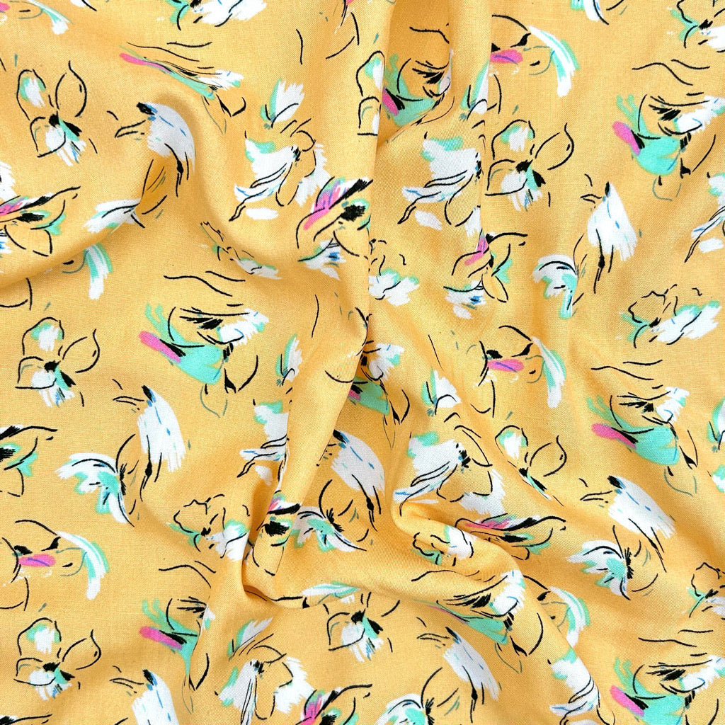 Artistic Floral Viscose Fabric