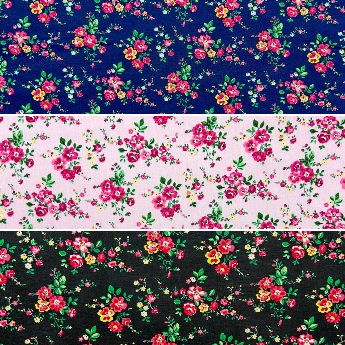 Petite Garden Rose & Hubble Cotton Poplin Fabric