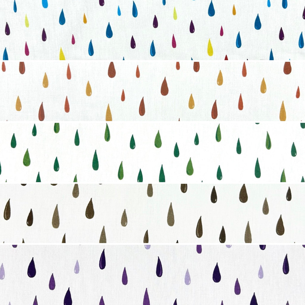 Raindrops Cotton Poplin Fabric